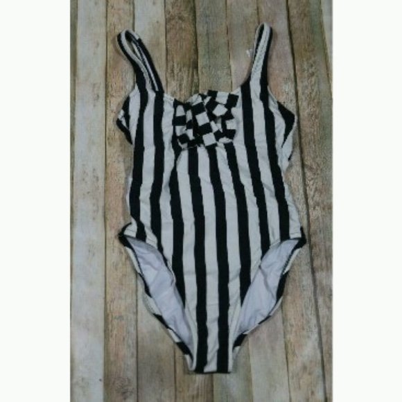 J. Crew Other - J. Crew Lace Up One Piece Swimsuit in Bold Stripe